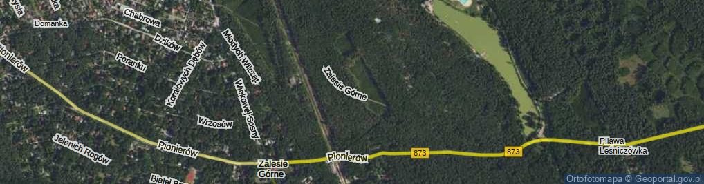 Zdjęcie satelitarne Zalesie Górne ul.